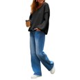 thumbnail image 6 of Women Long Sleeve Fall Winter Oversize V-neck Knit Sweater Casual Loose Pullover, 6 of 7