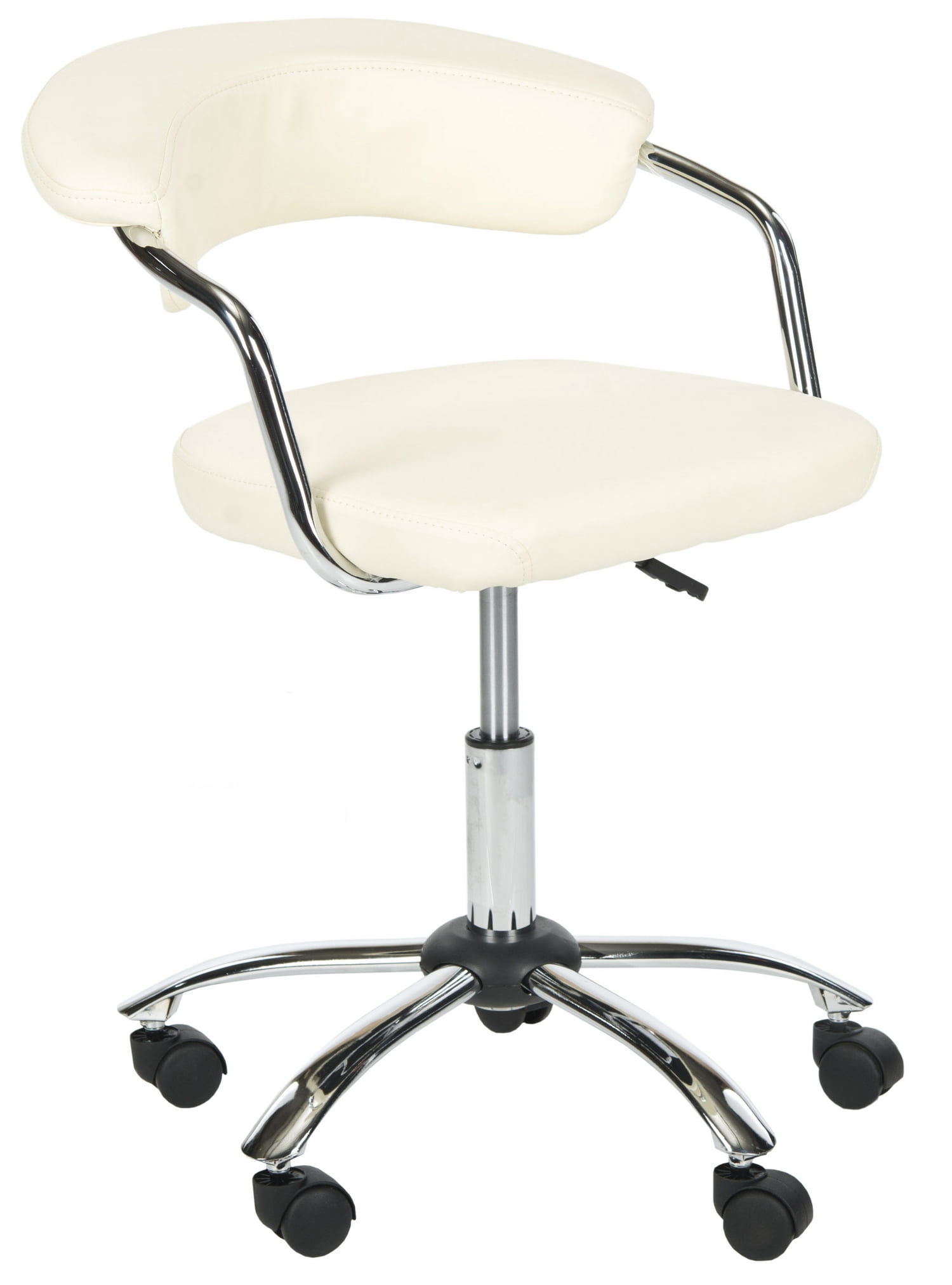 Safavieh Pier Faux Leather Mid Back Desk Chair, Creme