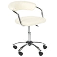 thumbnail image 3 of Safavieh Pier Faux Leather Mid Back Desk Chair, Creme, 3 of 6