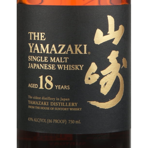 The Yamazaki Single Malt Whisky Aged 18 YR, 750 ml Bottle, ABV