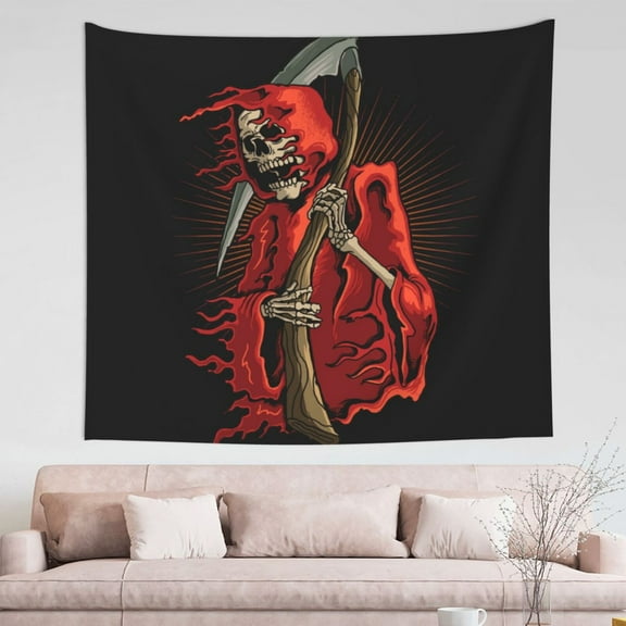 Tapestry Wall Hanging Tapestries 60 x 51 Inch Home Decor - Grim reaper with scyth