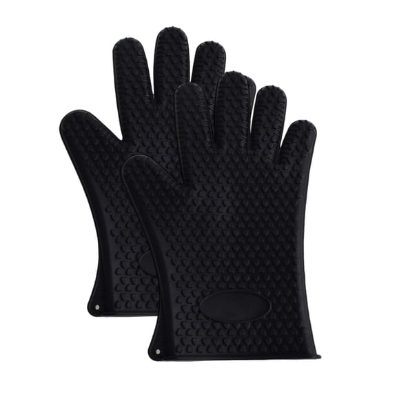 Silicone Oven Mitts Heat Resistant 450 Degrees,Waterproof & Non- Oven Gloves with Fingers,Cotton Lined Silicone Oven Gloves Kitchen Mitts for Baking Cooking Barbecue,Women