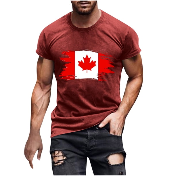 Mens Casual Manga Corta Botón Abajo Camisetas Estados Unidos Bandera Impresión Cuello Redondo Suéter Camiseta, Poliéster Casual Uso Diario para Hombres