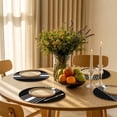thumbnail image 5 of Black White Stripe Round Placemats Set of 4 for Dinning Tables,Heat-proof Braided Table Mats 13 Inch,Modern Rustic Vertical Striped Washable Place Mat for Kitchen Restaurant Party Decor Table Setting, 5 of 9