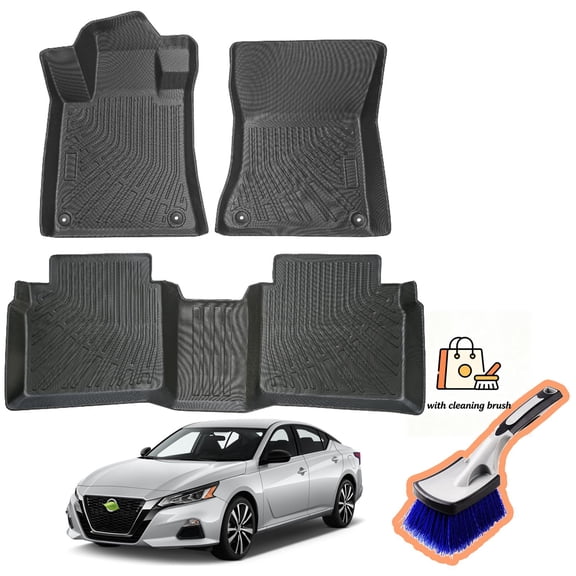 Canvcle Floor Mats for 2019-2025 Nissan Altima w/Cleaning Brush, All Weather Floor Liners for Altima Accessories, Heavy Duty Car Mats, Car Accessories, Black