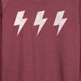 thumbnail image 3 of Instant Message - Row Of 3 Lightning Bolts - Women's Lightweight French Terry Long Sleeve Shirt, 3 of 6