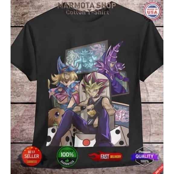 RARE Dark Magician Girl T-Shirt Slifer Kuriboh Atem Anime Soft Tee Shirt 90s Unisex