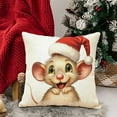 thumbnail image 2 of Yhmxh Fundas de cojín navideñas con estampado divertido, funda de almohada de lino para sofá, funda de cojín para decoración del hogar, funda de almohada familiar, fundas de almohada, 2 of 6