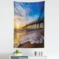 thumbnail image 1 of Beach Tapestry, Sunset Pier Venice Florida Scenery Coastal View Gulf of Mexico Photo, Fabric Wall Hanging Decor for Bedroom Living Room Dorm, 5 Sizes, Blue Mustard and Brown, by Ambesonne, 1 of 1