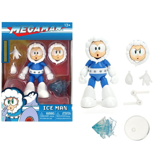 Ice Man 4" Moveable Figure with Accessories and Alternate Head and Hands "Mega Man" (1987) Video Game model by Jada
