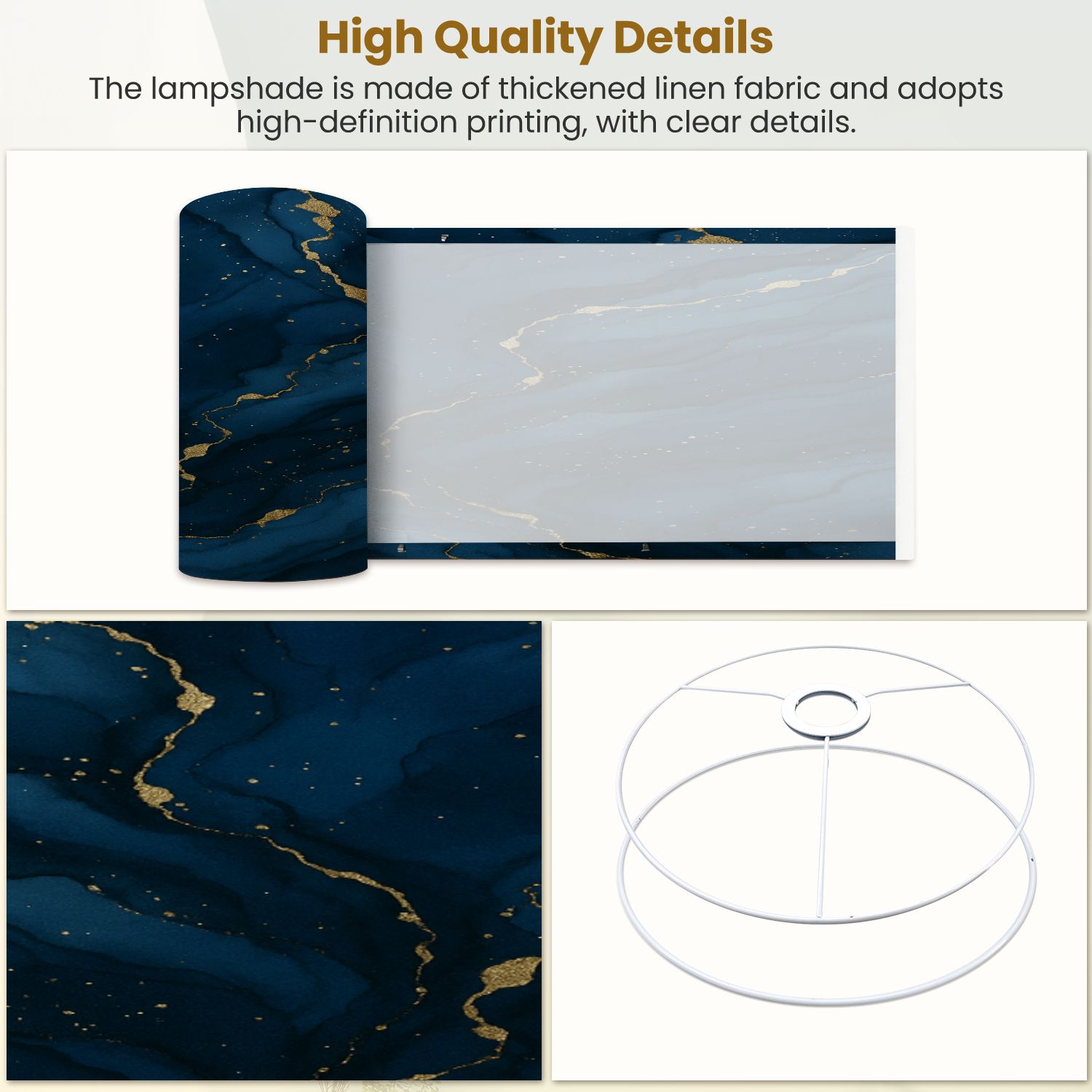 Lampshades 2 Pack Modern abstract luxury for birthday greeting poster navy blue 13"x13"x10" Light Shade for Table Lamps Floor Lamps Drum Lamp Shades Lampshade Replacement Easy Assembly