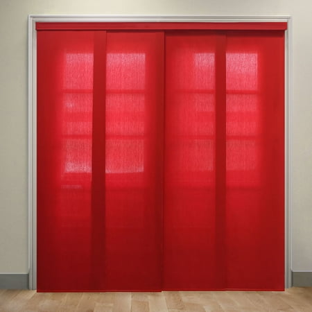 Fabric Vertical Blinds - Chicology Deluxe Adjustable Sliding Panels, Cut to Length Vertical Blinds, Allure Crimson (Privacy & Light Filtering) - Up to 80