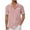 Pink, variant on Lovskoo Mens Button Down Short Sleeve Shirt Collared Shirt Trendy Knit Hollow Out Casual Solid Color Blouse Shirt Black