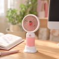 thumbnail image 4 of Portable Macaroon Mini Fan, Rechargeable Handheld Fan, 6.91×1.97 inches, for Outdoor Travel Camping Commuting, Strawberry Pattern（Pink）, 4 of 7