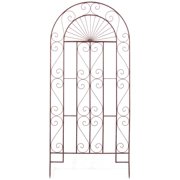 Deer Park Ironworks Sunset Garden 40” x 87” Brown Steel Trellis