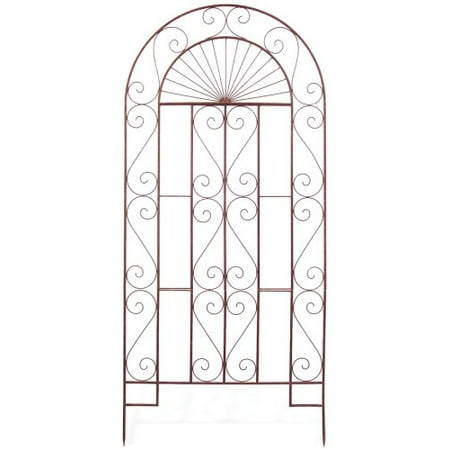 Deer Park Ironworks Sunset Garden 40” x 87” Brown Steel Trellis