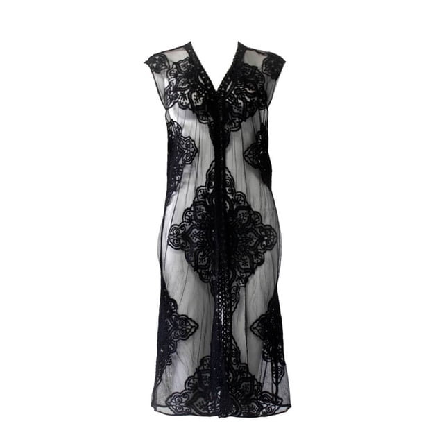 Ropa Playa Ocean Pacific para Mujer Vestido Largo Cuello V Sin Mangas Negro Talla Única