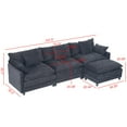 thumbnail image 3 of [Luckynote]108" L Shaped Modern Sofa Modular Sectional Cloud Couch with Ottoman, 4-Seat Chenille Deep Seat Sofa with Pillow for Living Room, Bedroom and Apartment, 3 of 8