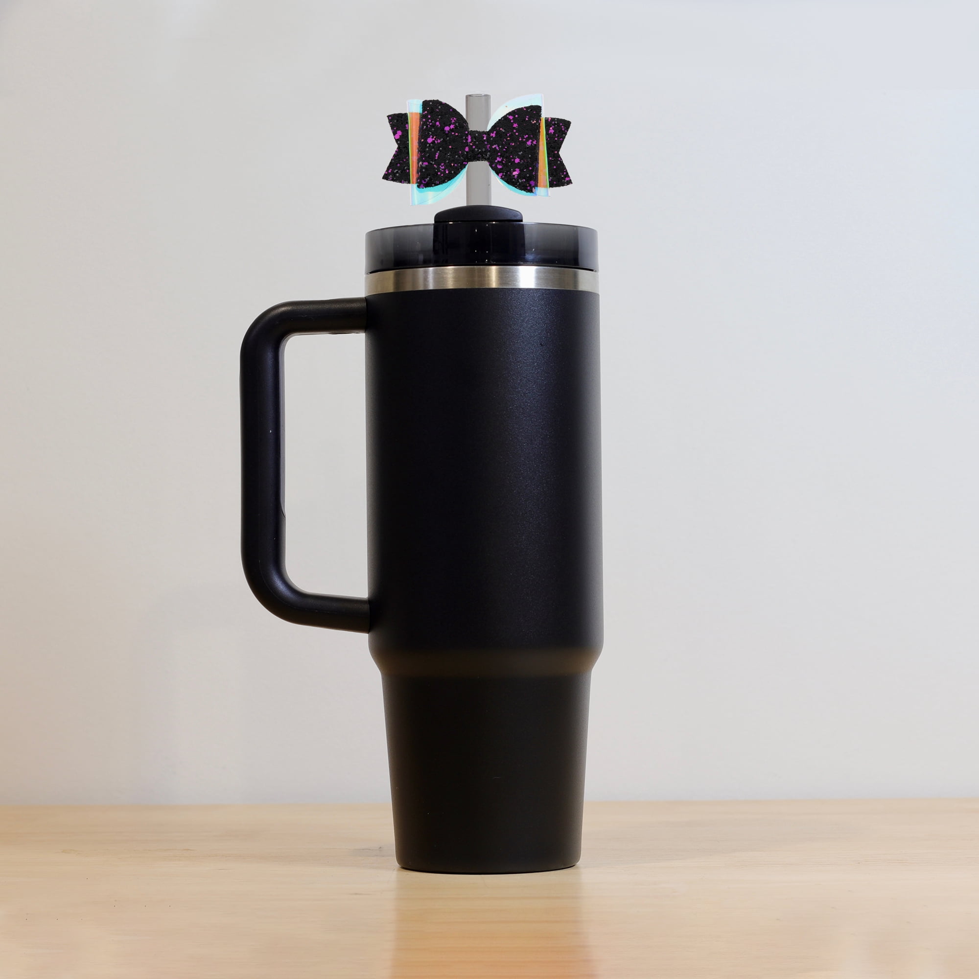 Unique Bargains 1Pc Kitchen Use Bow Thermal Bottle Drinkware Accessory Black Purple