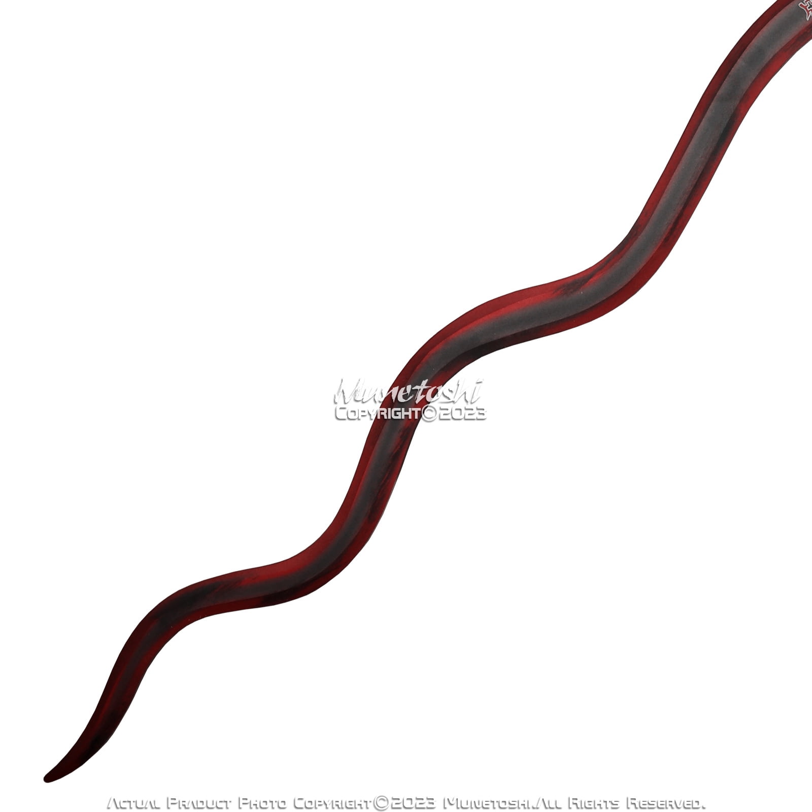 Munetoshi 40” Steel Obanai Iguro Nichirin Katana Serpent Kris Samurai Sword Demon Red