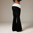 thumbnail image 6 of Women's Fold Over Waist Flare Pants High Waist Stretchy Bootcut Yoga Bell Bottom Trousers, XS, 6 of 7