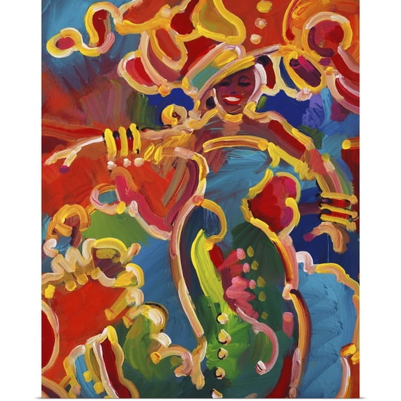 Great BIG Canvas | Rolled Howie Green Poster Print entitled Mardi Gras Lady C