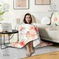 thumbnail image 4 of Wearable Blanket,Pioneer Flower Floral Print Pattern Hooded Wearable Sherpa Blanket for Adults & Teens,Winter Poncho Shawl Wrap Cape Thick Warm,60"x80", 4 of 5