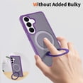 thumbnail image 2 of Asuwish Phone Case for Samsung Galaxy S26 5G Tempered Glass Screen Protector Magnetic Folding Stand Frosted Translucent Rugged Shockproof Protective Cell Cover S 26 26S 26 26S Women Men Deep Purple, 2 of 6