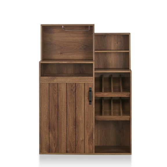 Furniture of America Tusca Rustic Sideboard Buffet, Distressed Walnut