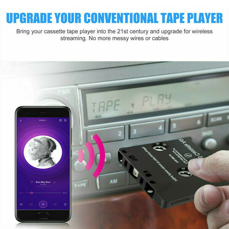 1pc Universal Cassette Bluetooth 5.0 Adapter Converter Car Tape Audio  Cassette For Aux Stereo Music Adapter