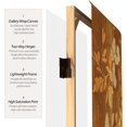 thumbnail image 3 of Oriental Furniture 6 ft. Tall Double Sided Wood Inlay Pattern Canvas Room Divider, 3 of 7