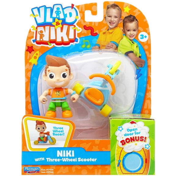 Vlad & Niki Niki with Three-Wheel Scooter Figure Set