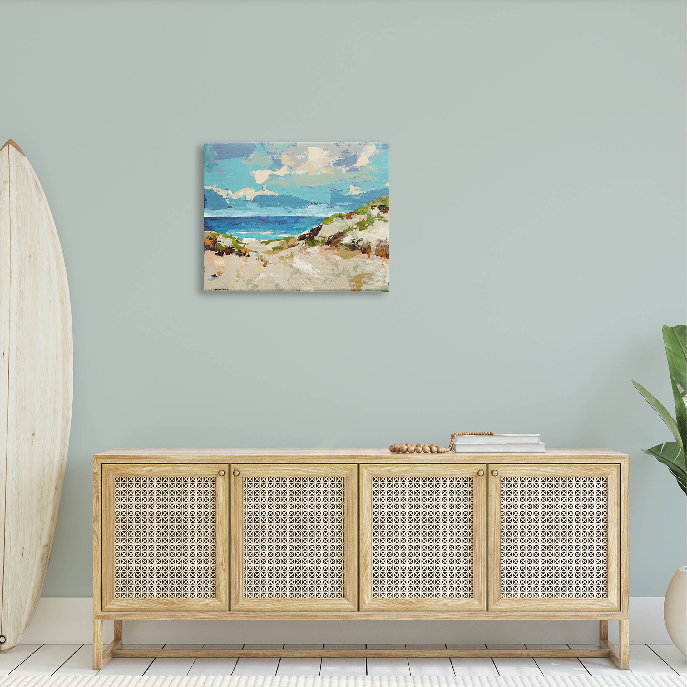 Abstract Beach Sky Landscape Landscape Painting Gallery Wrapped Canvas Print Wall Art