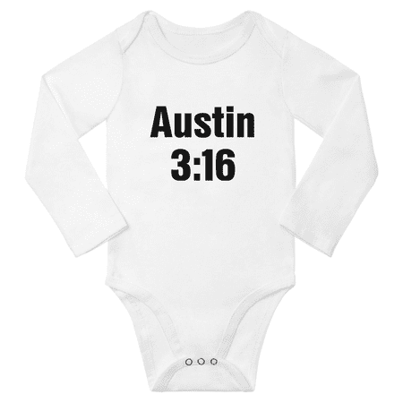 

Austin 3:16 Cute Baby Long Sleeve Clothes Boys Romper (White 12-18M)
