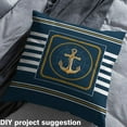thumbnail image 2 of Castle Fairy Vintage Gold Anchor Fabric by the Yard 1 Yard, Nautical Themed Home Decor Fabric by the Yard, Navy White Striped Sewing Fabric, 2 of 6