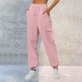 thumbnail image 2 of ZSQDM Women's Casual Pants Yoga Pants Pink women casual pants Polyester M, 2 of 8
