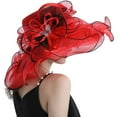 thumbnail image 4 of Women Sun Hat Wide Brim Floral Elegant Summer Hat Lady Fascinator Hat, 4 of 4