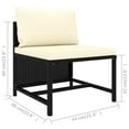 thumbnail image 3 of vidaXL 3 Piece Patio Sofa Set with Cushions Black Poly Rattan, 3 of 7