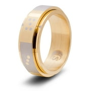 CritSuccess d6pips Dice Ring with 6 sided Die Spinner with Pips (Size 10 - Stainless Steel - Gold)