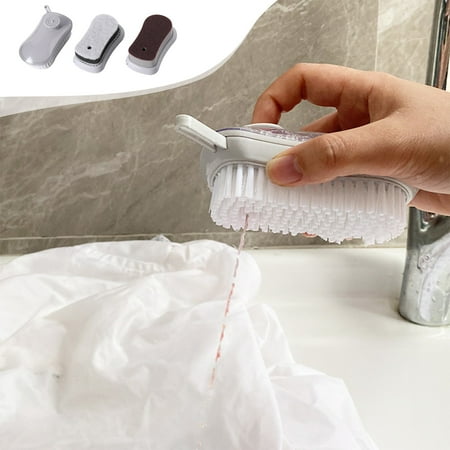 

Kugisaki Push Down Automatic Liquid Cleaning Brush Multi-Purpose Shoe Brush Laundry Brush Sponge Emery Nylon Three Brush Head Set