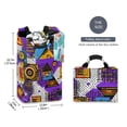 thumbnail image 2 of Yayeee Freestanding Laundry Hamper with Handle Collapsible Large Storage Basket for Clothes, Purple Simple Triangles, 2 of 7