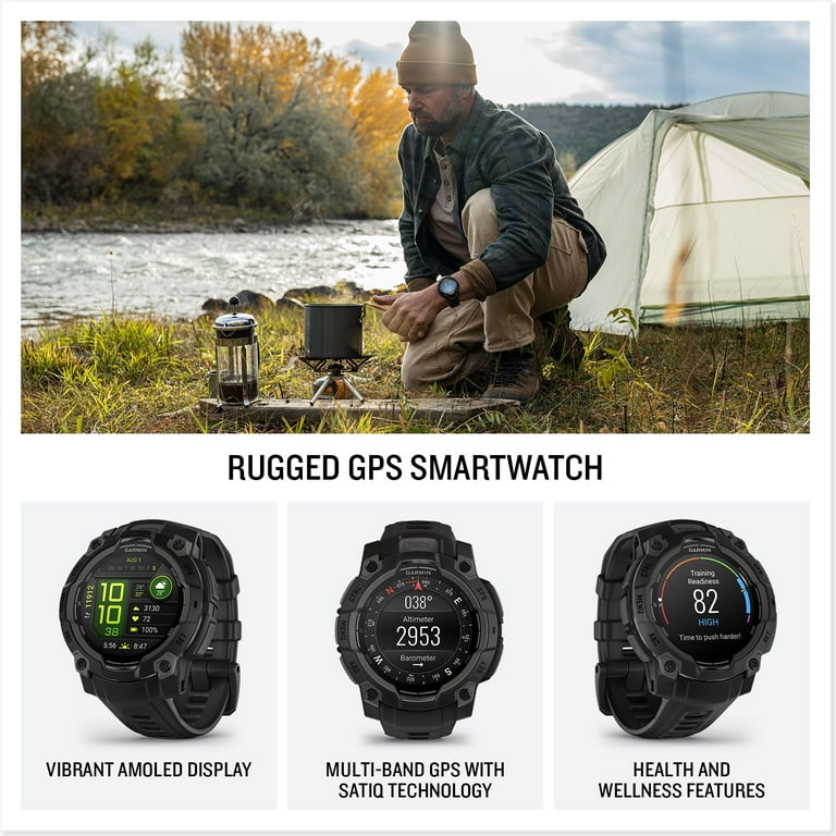 GARMIN Instinct 3 45mm, Rugged GPS Smartwatch, AMOLED Display