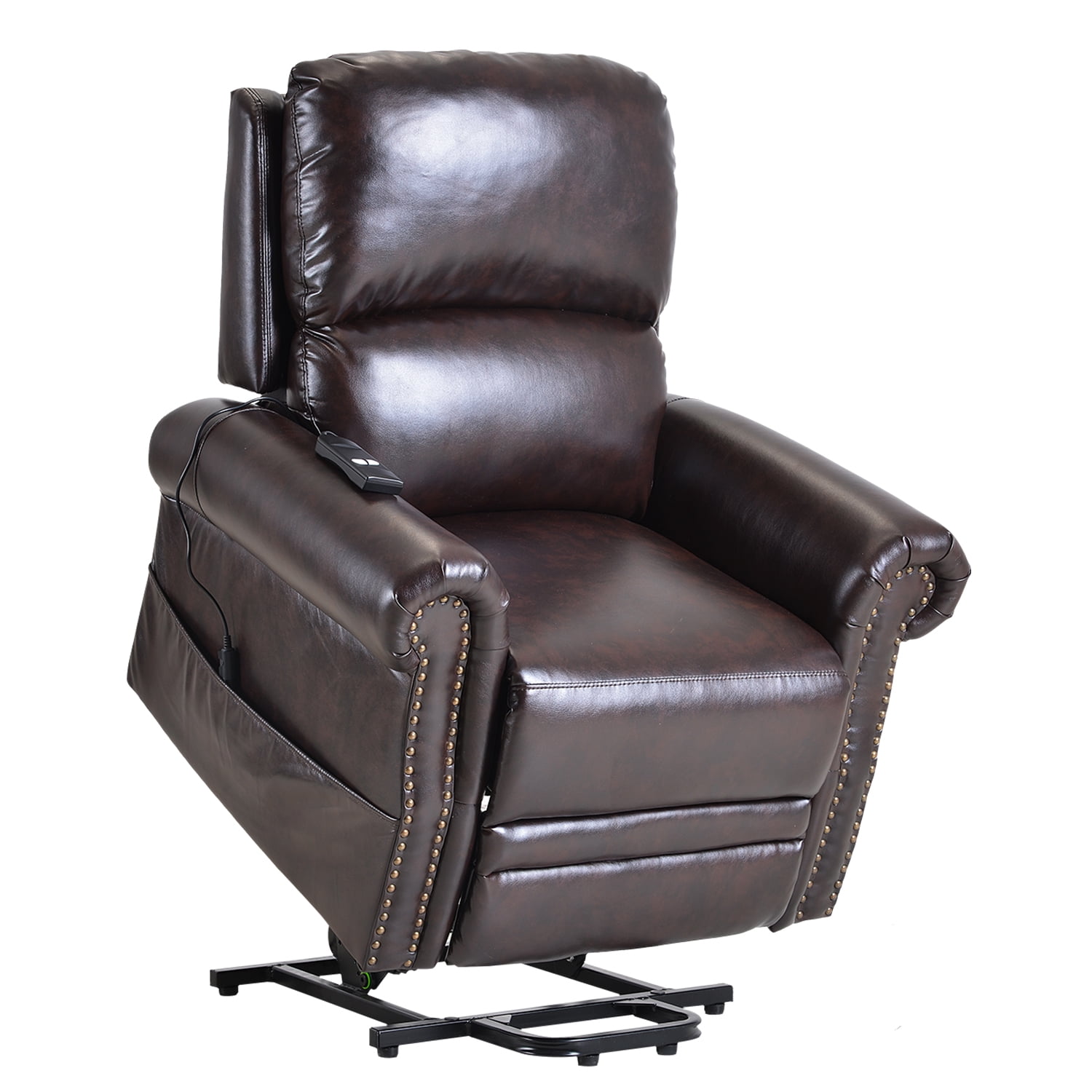 Kepooman PU Leather Power Lift Recliner Chair with Remote Control, Brown Kepooman PU Leather Power Lift Recliner Chair with Remote Control, Brown