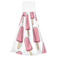thumbnail image 7 of Yayeee Kitchen Hanging Hand Towels Set of 2 with Loop Bathroom Absorbent Tie Towel, Pink Ice Cream, 7 of 7