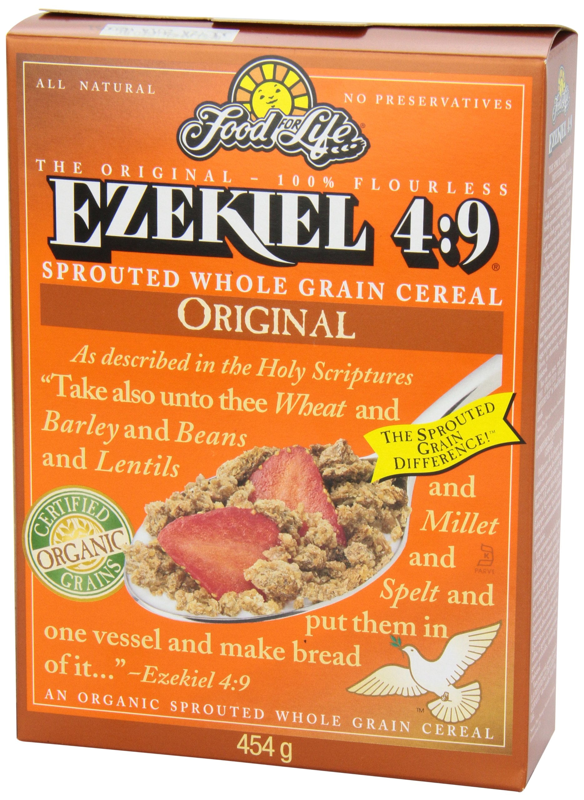 Food For Life Ezekiel 4:9 Organic Sprouted Whole Grain Cereal, Original, 16-Ounce Boxes (Pack of 6)