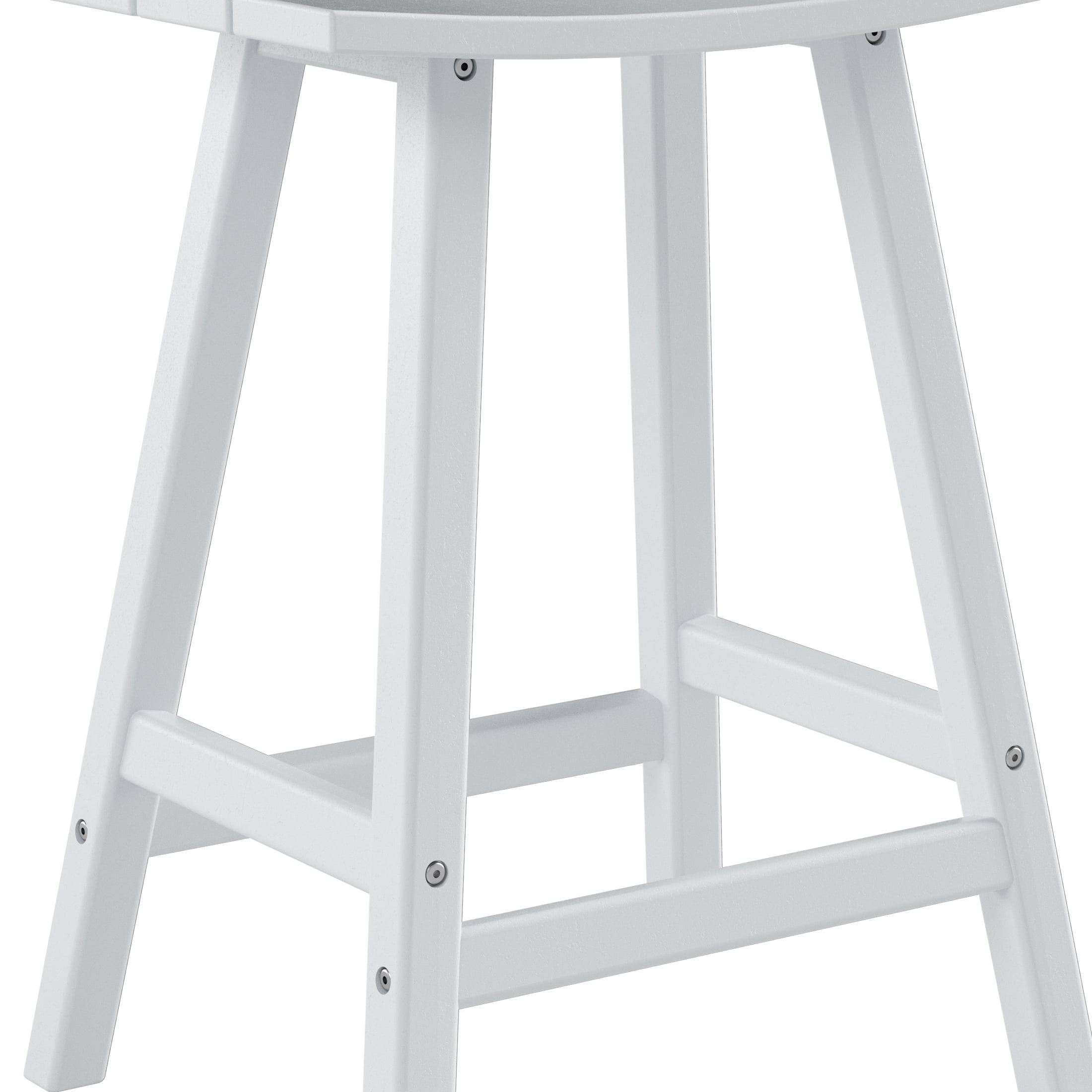 GARDEN 24" Inches Adirondack Plastic Outdoor Bar Stools (Set of 2), White