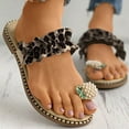 thumbnail image 2 of LEEy-World Slippers for Women Summer New Korean Style Fashionable Square Toe Pullover With Low Heel And Large Size Pearl Sliders Slippers for Women, 2 of 5