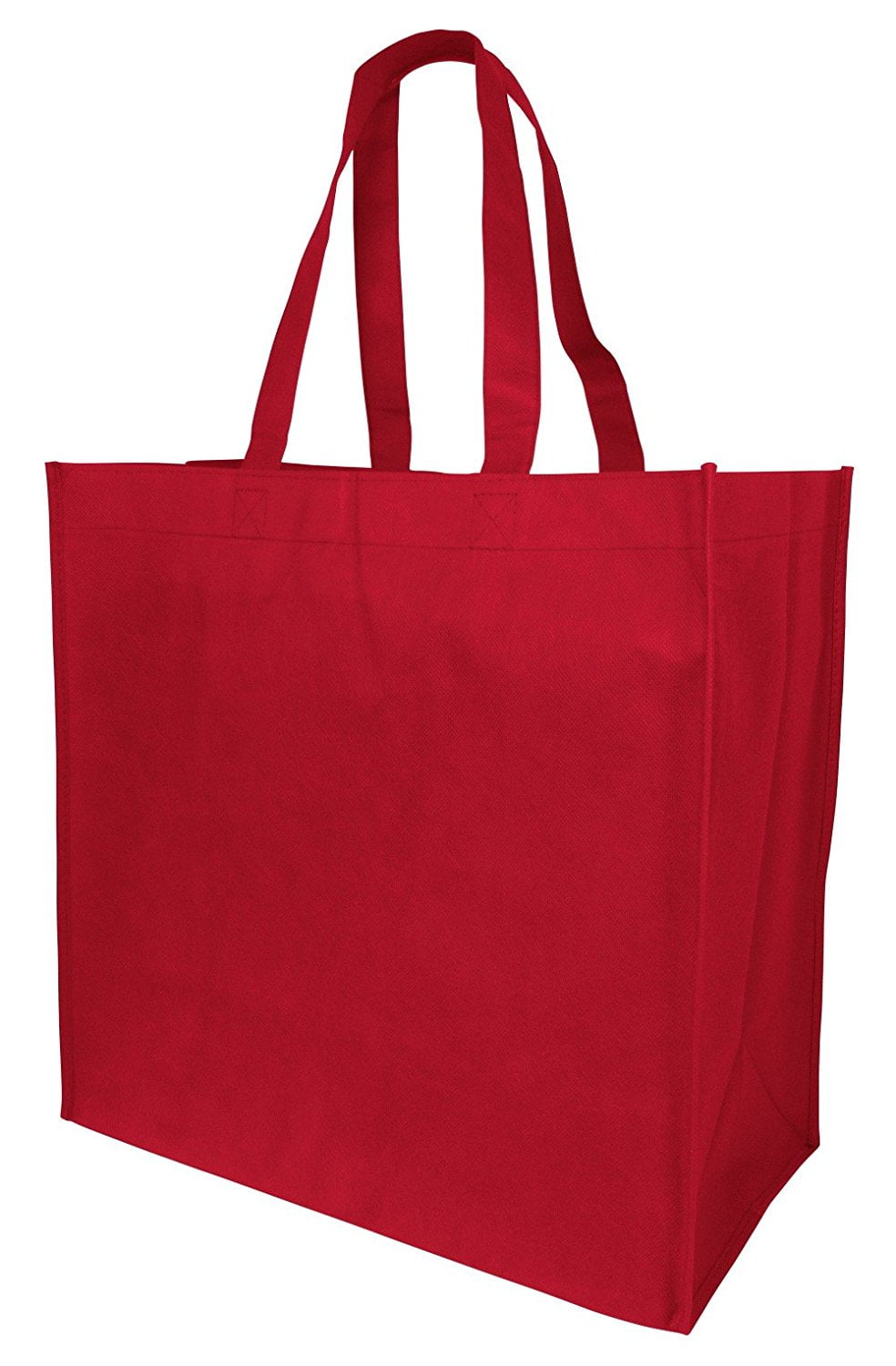 TBF - Reusable Grocery Bags Reinforced Handle Foldable Large Heavy Duty Shopping Totes (25, Red ...