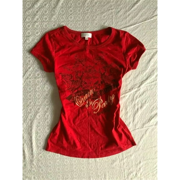 HOUZHOU Vintage Harajuku T-shirts Women Y2k Red Grunge Graphic T-shirts 2000s Gothic American Retro Streetwear Aesthetic Tees