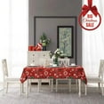 thumbnail image 7 of ZACOO 52"x70" Christmas Tablecloth Rectangle Holiday Decoration Table Cover Christmas Deer Tree Pattern for Dining Room Kitchen, Red, 7 of 7